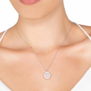 Beatrice Necklace Silver Rose Quartz