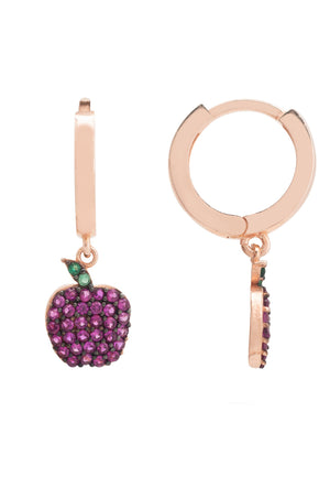Apple Huggie Hoops Rosegold