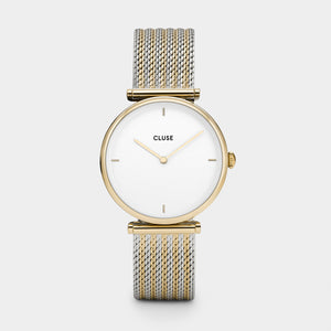 CLUSE Triomphe Gold Bicolor Mesh Watch CW0101208002
