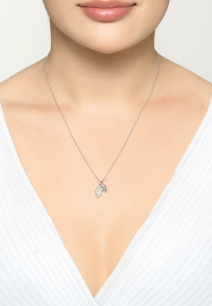 Willow Double Leaf Necklace Silver