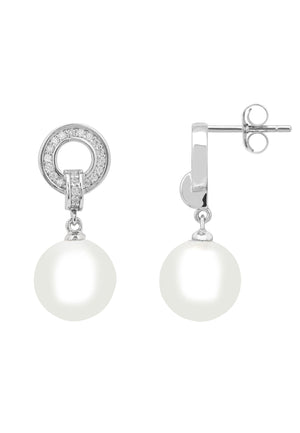Halo Pearl Drop Earring Silver