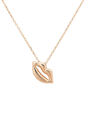 Luscious Lips Pendant Necklace Rosegold