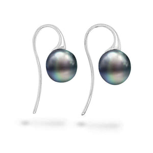 18K W/Y 9-10mm South Sea Pearl Hook Earrings