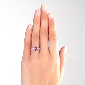 14K Rose Gold Ring 2.8 Ct Pink Topaz 0.16 Ct Natural Diamonds MKR7014