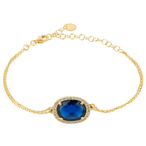 Beatrice Oval Gemstone Bracelet Gold Sapphire Hydro