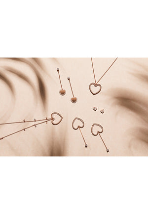 Heart Sparkling Stud Earrings Gold