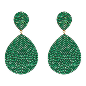 Monte Carlo Earring Gold Emerald Zircon
