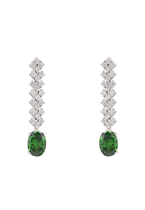 Hepburn Peridot Drop Earrings Silver