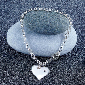 Kids Girl Gift Children Jewelry Solid 925 Sterling Silver Dangle Heart Bracelet MXFB8006