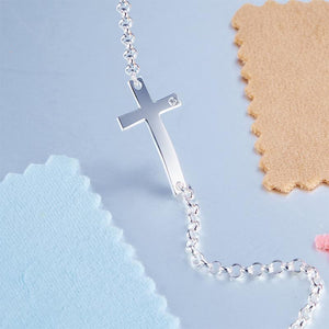 Kids Girl Gift Children Jewelry Solid 925 Sterling Silver Cross Bracelet MXFB8008
