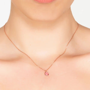 Pisa Mini Teardrop Necklace Rosegold Pink Tourmaline