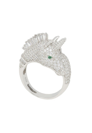 Unicorn Sparkling Ring Silver