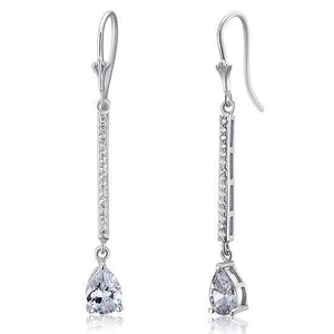 1 Carat Pear Cut Created Zirconia 925 Sterling Silver Dangle Earrings MXFE8025