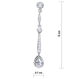 Pear Cut Created Zirconia 925 Sterling Silver Dangle Earrings MXFE8062