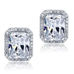 4 Carat Created Zirconia Stud 925 Sterling Silver Earrings MXFE8097