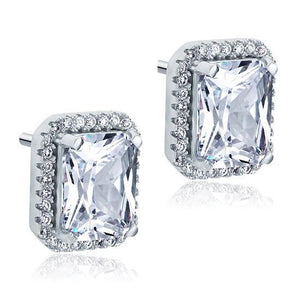 4 Carat Created Zirconia Stud 925 Sterling Silver Earrings MXFE8097