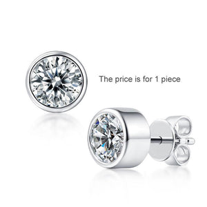 1 Carat Moissanite Diamond Earring (1 Piece) Unisex 925 Sterling Silver MJFE8195
