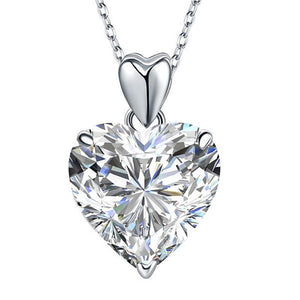 Heart Created Zirconia Pendant Necklace 925 Sterling Silver MXFN8043