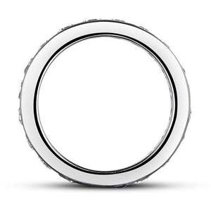 Channel Setting Created Zirconia 925 Sterling Silver Eternity Band Wedding Anniversary Ring MJXFR8004