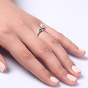 1.25 Carat Round Cut Created Zirconia 925 Sterling Silver Wedding Engagement Ring MJXFR8013