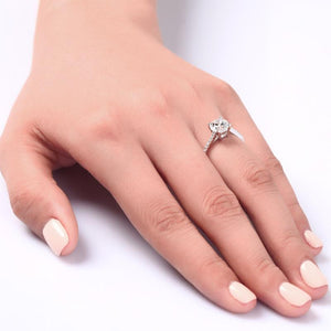 Created Zirconia Sterling 925 Silver Engagement Ring MJXFR8030
