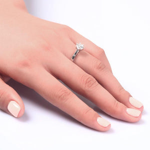 Sterling 925 Silver Created Zirconia Wedding Engagement Ring MJXFR8032