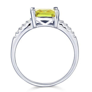 Yellow Canary Colour 2 Carat Created Zirconia Sterling Silver 925 Ring MJXFR8033