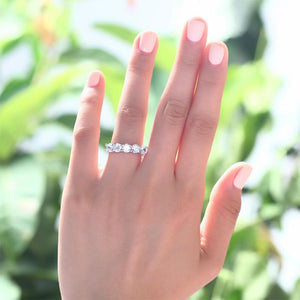 1.25 Carat Five Stone Created Zirconia Solid Sterling 925 Silver Bridal Ring MJXFR8039