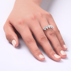 1.25 Carat Five Stone Created Zirconia Solid Sterling 925 Silver Bridal Ring MJXFR8039