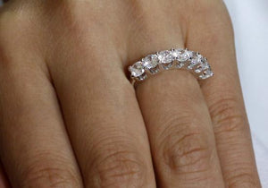 1.75 Carat Seven Stone Solid 925 Sterling Silver Wedding Ring Jewelry MXFR8043