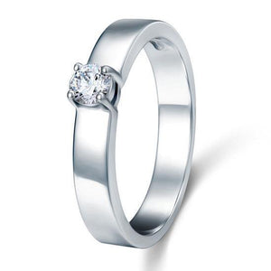 Classic Created Zirconia Solid Sterling 925 Silver Wedding Ring MJXFR8047