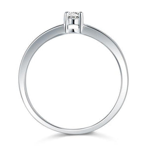 Classic Created Zirconia Solid Sterling 925 Silver Wedding Ring MJXFR8047