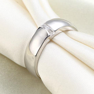 Men's Wedding Band Solid Sterling 925 Silver Ring MJXFR8050