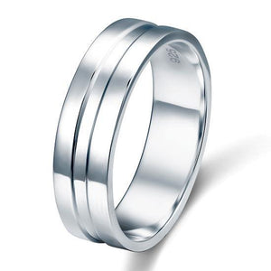 High Polished Plain Men's Solid Sterling 925 Silver Wedding Band Ring MJXFR8058