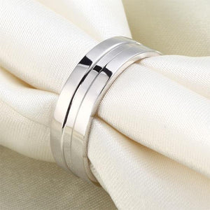 High Polished Plain Men's Solid Sterling 925 Silver Wedding Band Ring MJXFR8058