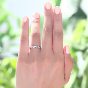 Created Zirconia Solid Sterling 925 Silver Twist Ring MJXFR8064