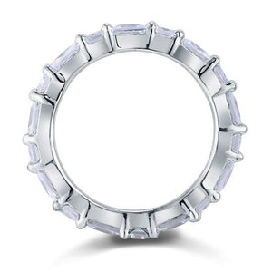 Emerald Cut Solid Sterling 925 Silver Ring MJXFR8070