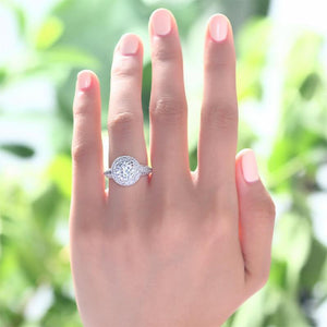 Vintage Style 2 Carat Created Zirconia Solid 925 Sterling Silver Wedding Engagement Ring MJXFR8090