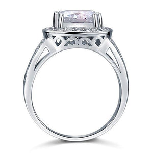 Art Deco Vintage Style 4 Carat Cushion Created Zirconia Solid 925 Sterling Silver Wedding Engagement Ring MJXFR8091