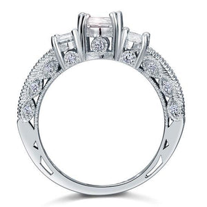 Vintage Style 2 Carat Created Zirconia Solid 925 Sterling Silver Wedding Engagement Ring MJXFR8093