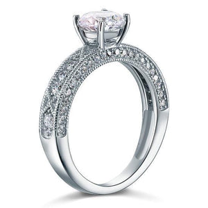 Vintage Style 1.25 Carat Created Zirconia Solid 925 Sterling Silver Bridal Wedding Engagement Ring Jewelry MXFR8110