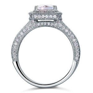 Vintage Style 1.5 Carat Created Zirconia Solid 925 Sterling Silver Bridal Wedding Engagement Ring MXFR8111