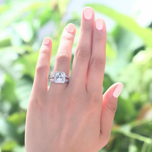 Vintage Style 1.5 Carat Created Zirconia Solid 925 Sterling Silver Bridal Wedding Engagement Ring MXFR8111