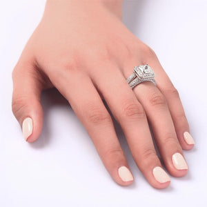 Vintage Style 1.5 Carat Created Zirconia Solid 925 Sterling Silver Bridal Wedding Engagement Ring MXFR8111