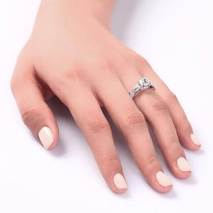Vintage Style 1 Ct Solid 925 Sterling Silver Bridal Wedding Engagement Ring MXFR8112
