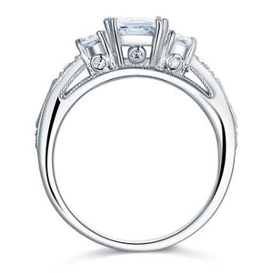 Created Zirconia 925 Sterling Silver Ring Vintage Style MXFR8114