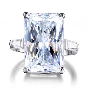Radiant Cut Created Zirconia 925 Sterling Silver Luxury Ring MXFR8117
