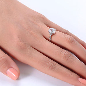 Solid 925 Sterling Silver Promise Ring Affordable Wedding Oval Cut Created Diamante MXFR8123