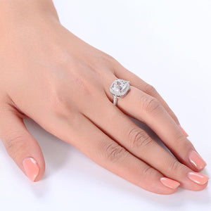 Solid 925 Sterling Silver Bridal Wedding Anniversary Engagement Ring 3 Carat Cushion Cut MXFR8138