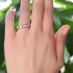 Marquise Solid 925 Sterling Silver Ring Eternity Band Wedding Jewelry MXFR8140